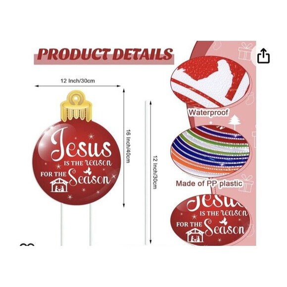 12 Pcs Christmas Ball Waterproof Yard Signs 12 x 16 Inch NEW!! - Picture 2 of 7